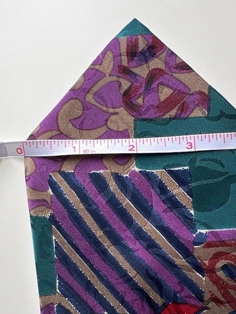Vintage 1990s Stefano Rossini 100% Silk Wide Tie 4” Abstract Geometric Retro